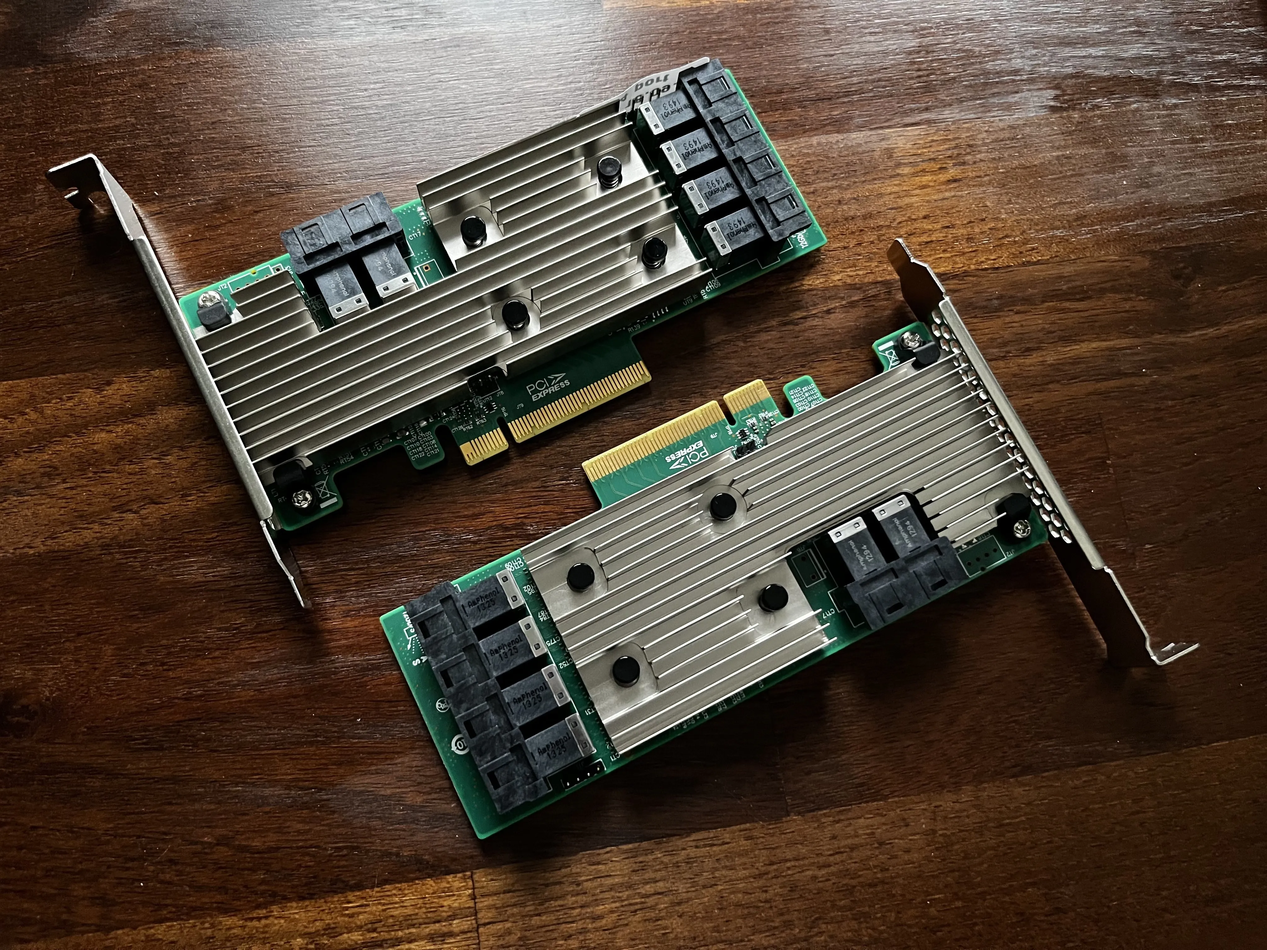 Photo showing two identical 9305-24i cards